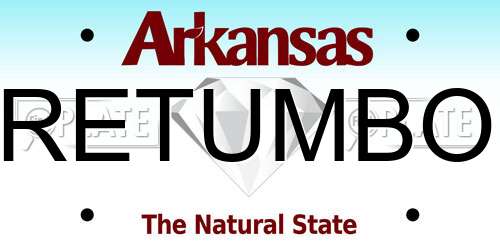 RETUMBO Arkansas License Plate
