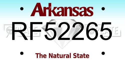 RF52265 Arkansas License Plate