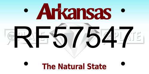 RF57547 Arkansas License Plate