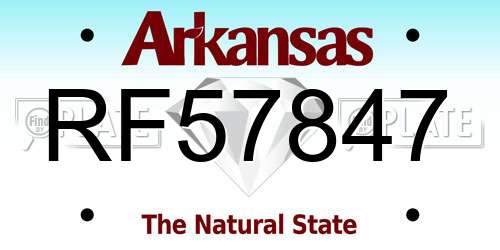 RF57847 Arkansas License Plate