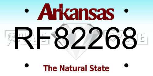 RF82268 Arkansas License Plate