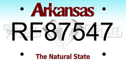 RF87547 Arkansas License Plate