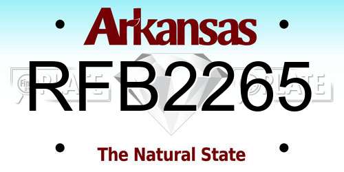 RFB2265 Arkansas License Plate