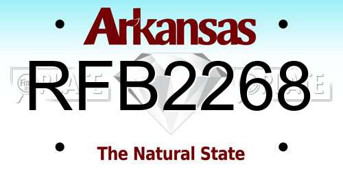 RFB2268 Arkansas License Plate