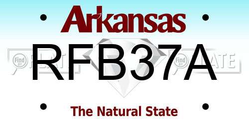 RFB37A Arkansas License Plate