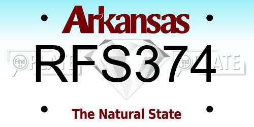 RFS374 Arkansas License Plate