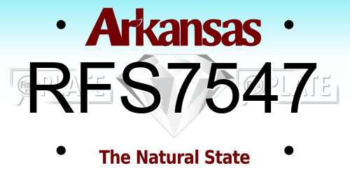 RFS7547 Arkansas License Plate