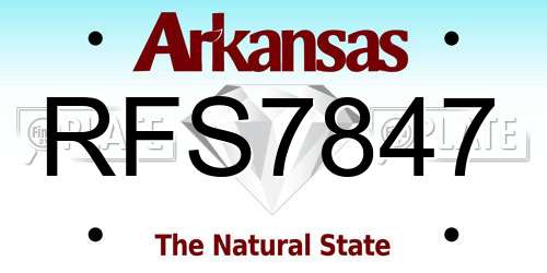 RFS7847 Arkansas License Plate