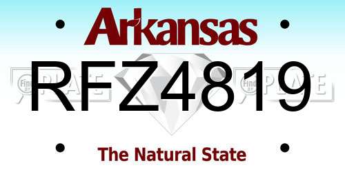 RFZ4819 Arkansas License Plate
