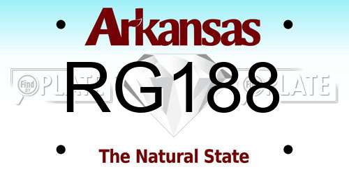 RG188 Arkansas License Plate