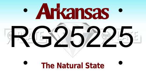 RG25225 Arkansas License Plate