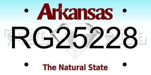 RG25228 Arkansas License Plate