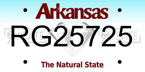RG25725 Arkansas License Plate