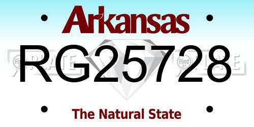 RG25728 Arkansas License Plate