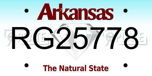 RG25778 Arkansas License Plate