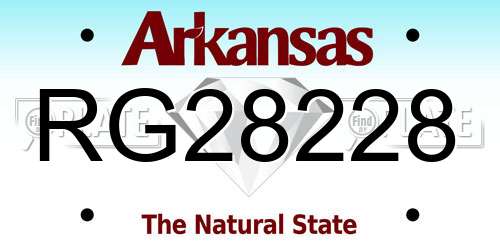 RG28228 Arkansas License Plate