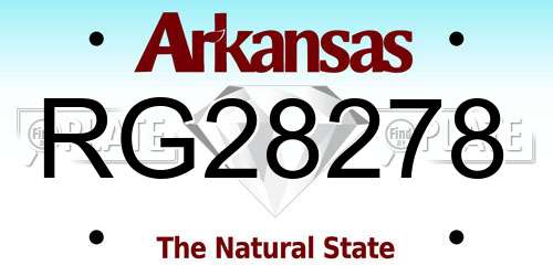 RG28278 Arkansas License Plate