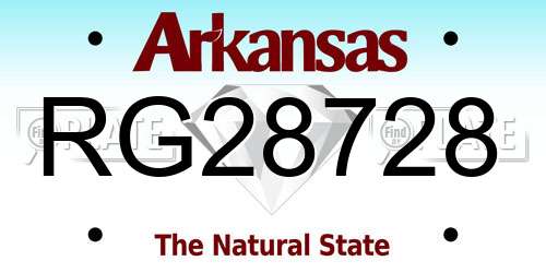 RG28728 Arkansas License Plate