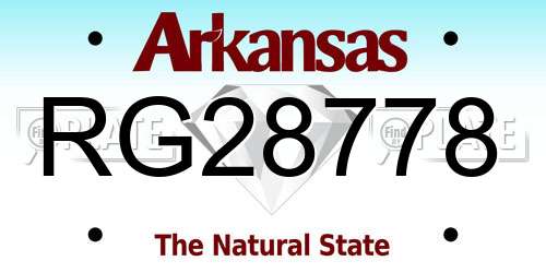 RG28778 Arkansas License Plate
