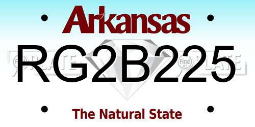 RG2B225 Arkansas License Plate