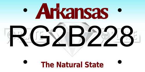 RG2B228 Arkansas License Plate