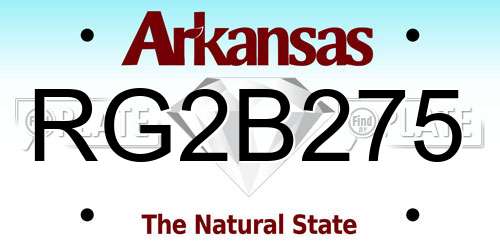 RG2B275 Arkansas License Plate