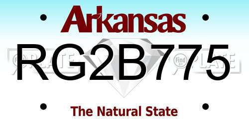 RG2B775 Arkansas License Plate