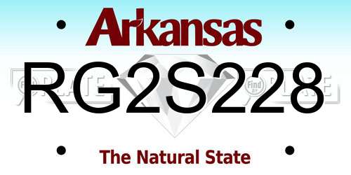 RG2S228 Arkansas License Plate