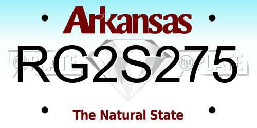 RG2S275 Arkansas License Plate