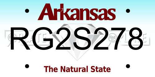 RG2S278 Arkansas License Plate