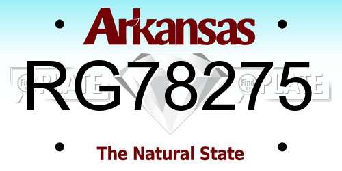 RG78275 Arkansas License Plate