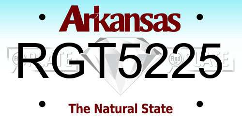RGT5225 Arkansas License Plate