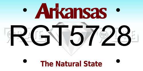 RGT5728 Arkansas License Plate