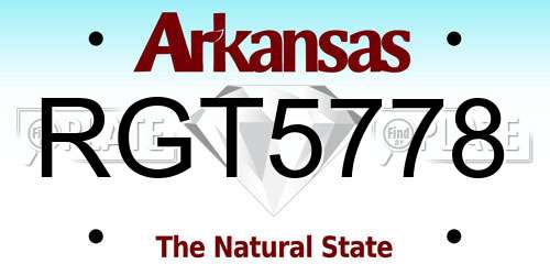 RGT5778 Arkansas License Plate