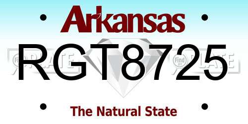 RGT8725 Arkansas License Plate