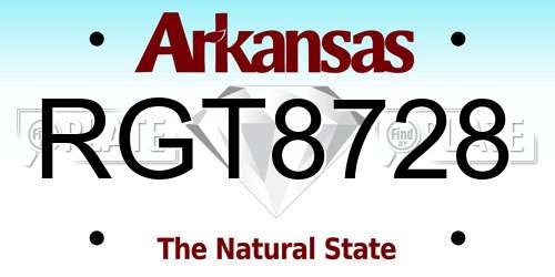 RGT8728 Arkansas License Plate