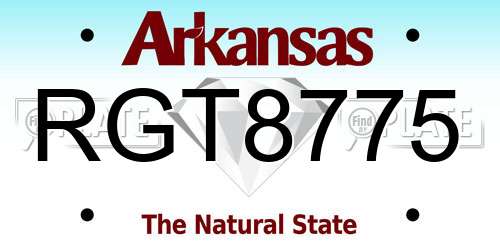 RGT8775 Arkansas License Plate
