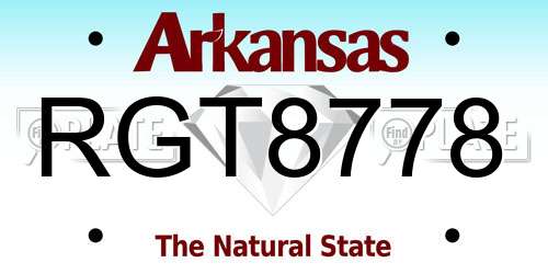 RGT8778 Arkansas License Plate