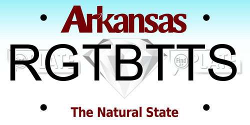RGTBTTS Arkansas License Plate