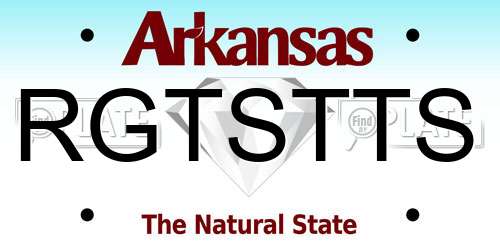 RGTSTTS Arkansas License Plate