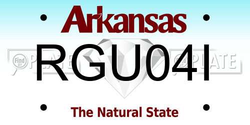 RGU04I Arkansas License Plate