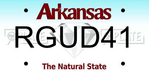 RGUD41 Arkansas License Plate