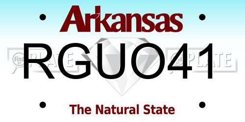 RGUO41 Arkansas License Plate