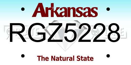 RGZ5228 Arkansas License Plate