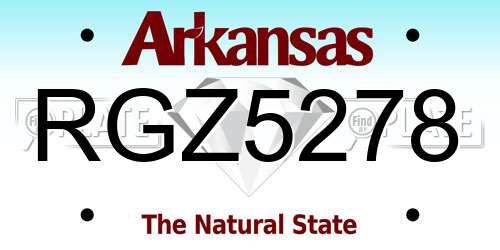 RGZ5278 Arkansas License Plate