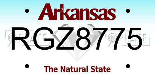 RGZ8775 Arkansas License Plate