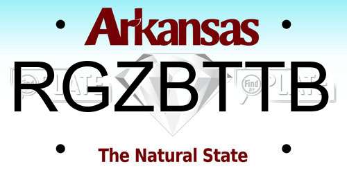 RGZBTTB Arkansas License Plate
