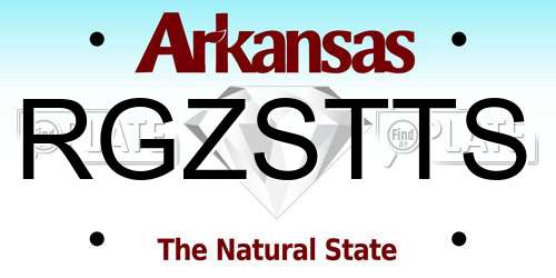 RGZSTTS Arkansas License Plate