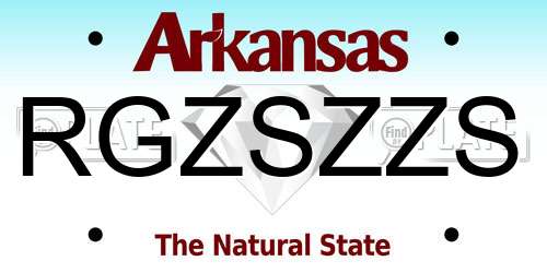 RGZSZZS Arkansas License Plate