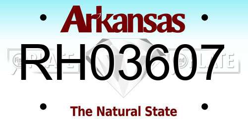 RH03607 Arkansas License Plate
